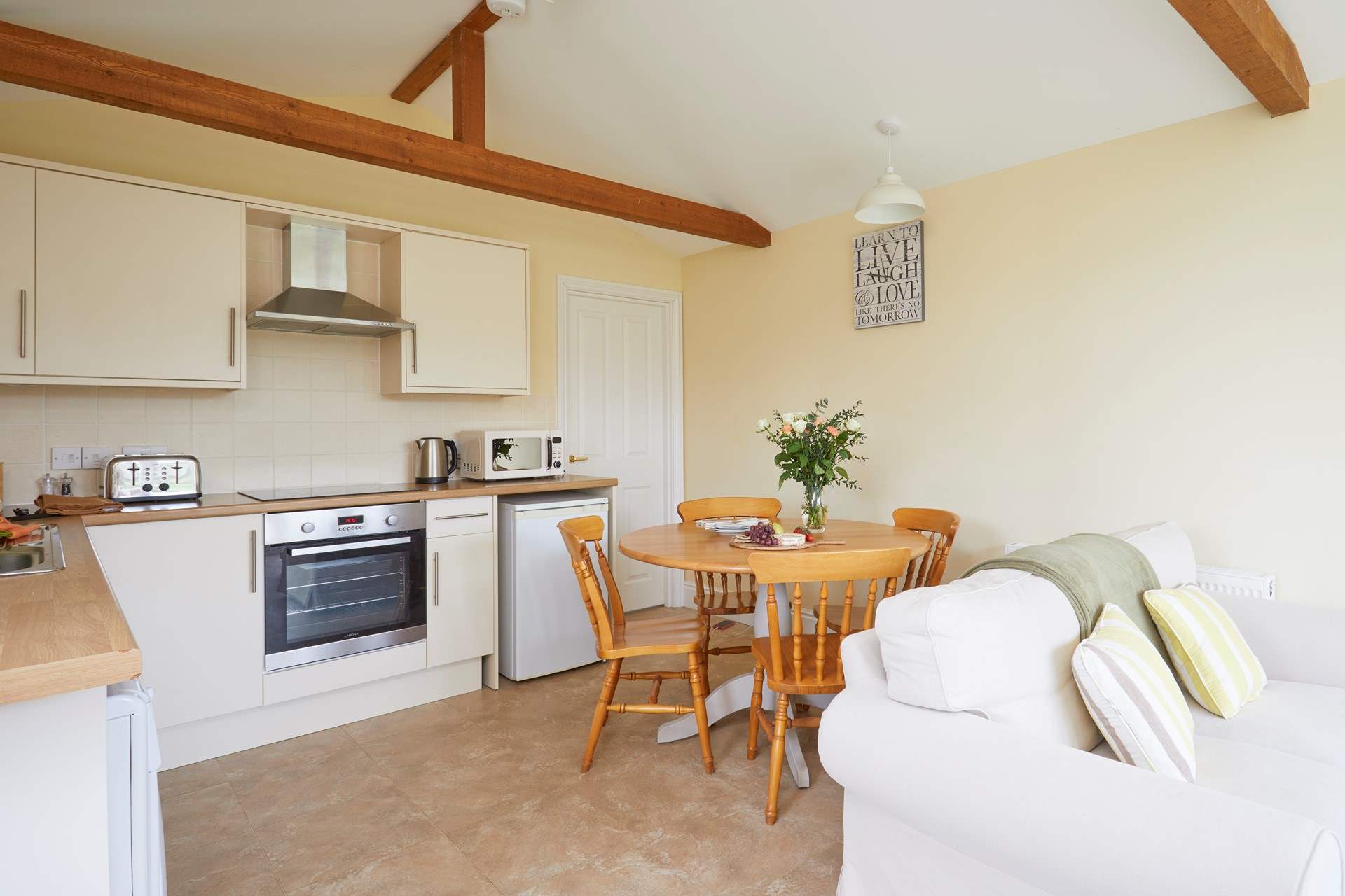 The kitchen is well-equipped for all your dining needs.