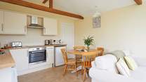 The kitchen is well-equipped for all your dining needs.