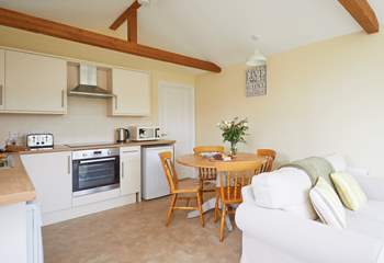 The kitchen is well-equipped for all your dining needs.