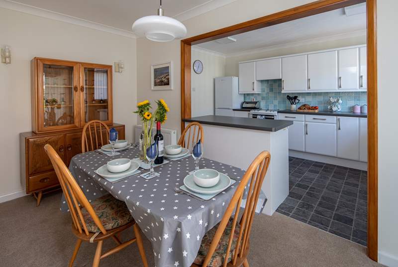 The open plan kitchen and dining-room. The perfect layout for serving up a feast.
