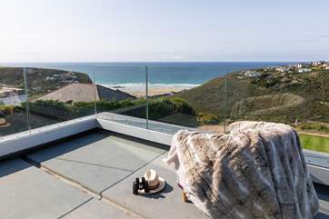 The balcony, leading off from the main bedroom has wonderful views of the bay.