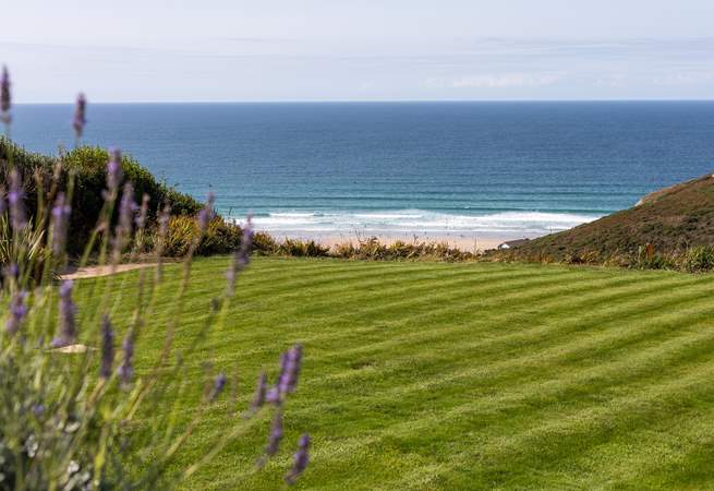 The views are simply stunning! Below the garden is the coast road leading to St Agnes. 