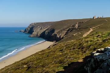 The iconic tin mines of Cornwall are dotted along the coast.