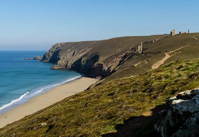 The iconic tin mines of Cornwall are dotted along the coast.