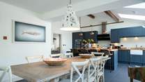 The stylish and divine kitchen/dining-room is at the heart of the property.
