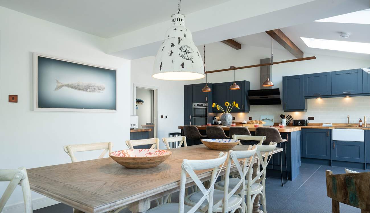 The stylish and divine kitchen/dining-room is at the heart of the property.