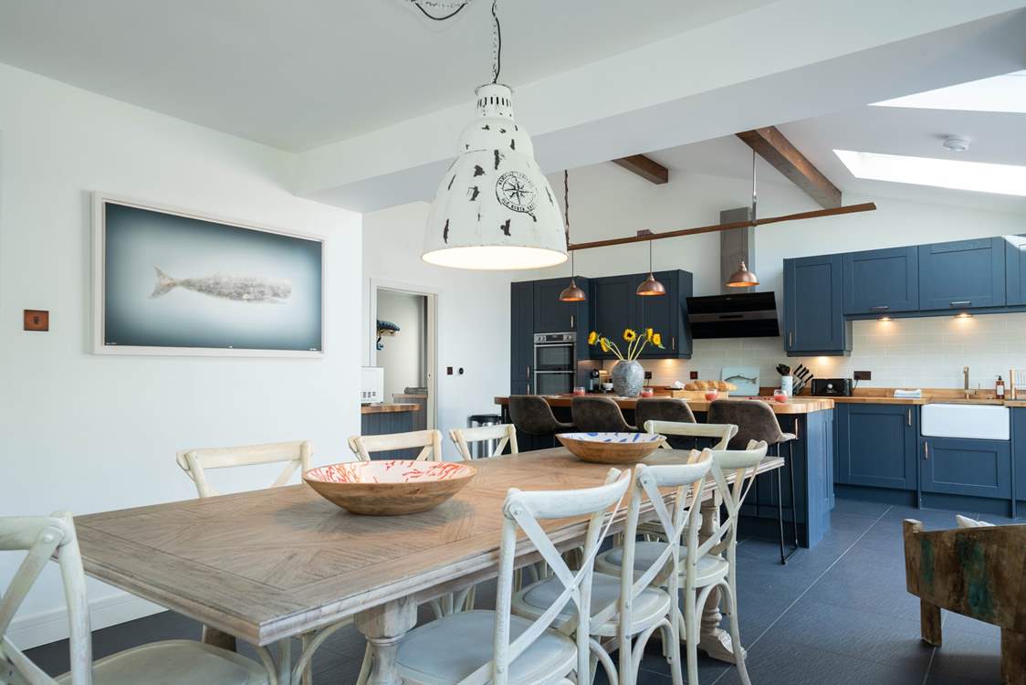 The stylish and divine kitchen/dining-room is at the heart of the property.