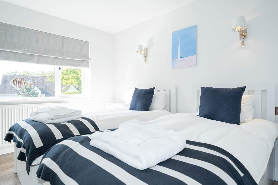 The twin room on the first floor overlooking the front of the property.