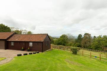 The terrace is at the back of the cottage, and has uninterrupted views across the countryside.