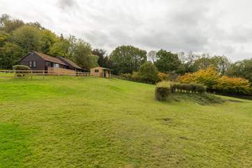 Little Whitford is on the far left and the wooden structure is the alpacas' house.