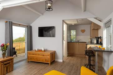 The perfect space for two; Little Whitford has been cleverly designed to ensure you have everything you need on holiday.