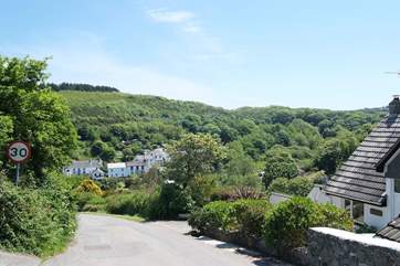 The steep narrow lane leads down to Porthallow from Roskorwell Manor.