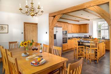 A fabulous kitchen/ diner is great for a family gathering.