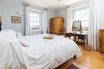 Bedroom 2 has views over the valley and the sea too.