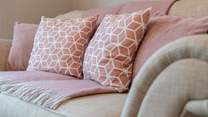 Pretty pink furnishings.