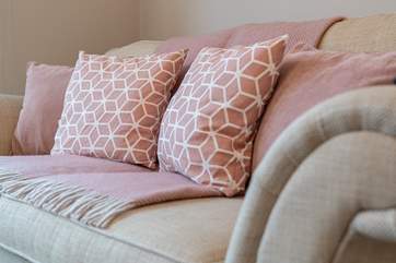 Pretty pink furnishings.
