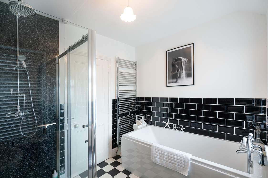 Stylish family bathroom on the first floor.