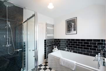 Stylish family bathroom on the first floor.