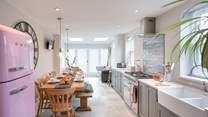 Spacious, bright and airy open plan kitchen/diner.