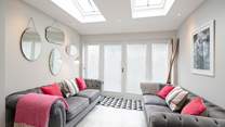 Comfy sofas off the kitchen.