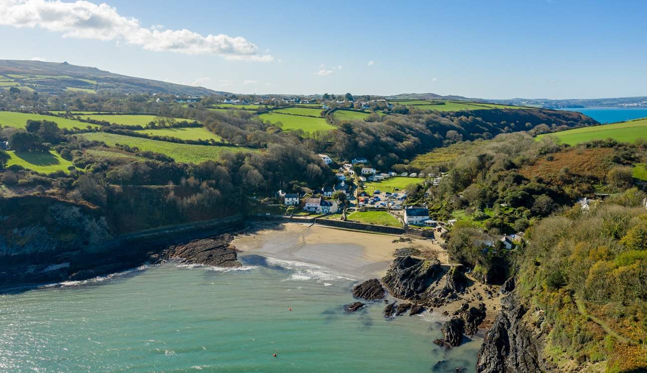 The pretty, sheltered cove at Cwm yr Eglwys. 