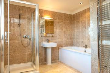 The family bathroom is incredibly spacious.