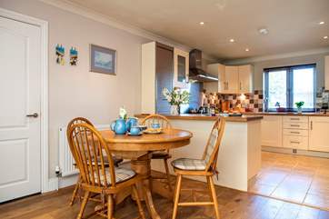 The kitchen table is prefect for informal meals or when grabbing a quick snack.