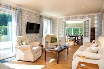 The sitting-room is wonderfully light and airy.