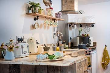 The bespoke kitchen perfectly complements the lodge and its setting.