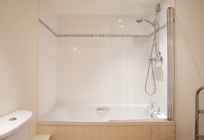 The bath also has a fitted shower.