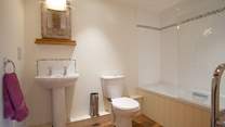 The bathroom.