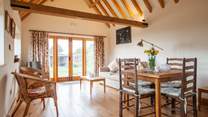 The double doors lead out onto the terrace and large private garden.