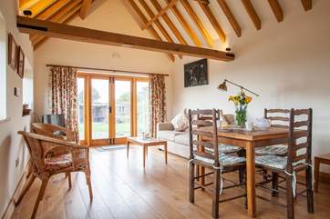 The double doors lead out onto the terrace and large private garden.