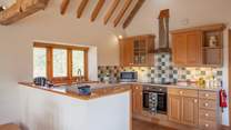 The fully equipped kitchen has all that you need to prepare that special meal.