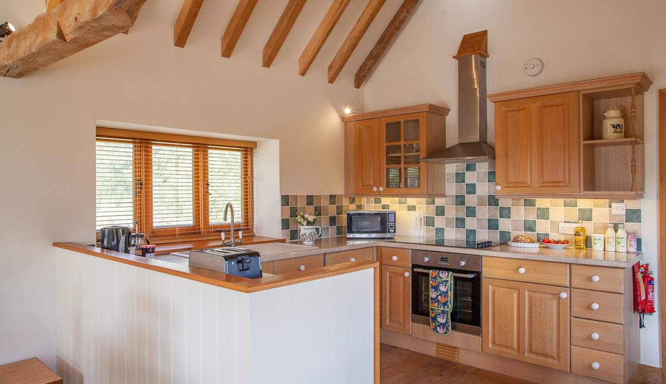 The fully equipped kitchen has all that you need to prepare that special meal.