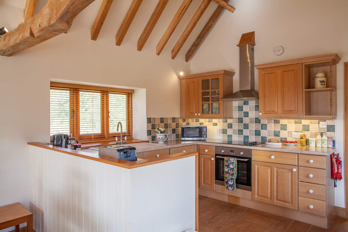 The fully equipped kitchen has all that you need to prepare that special meal.