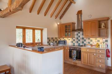 The fully equipped kitchen has all that you need to prepare that special meal.