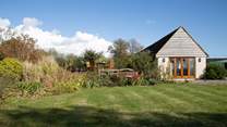 The garden is so spacious.