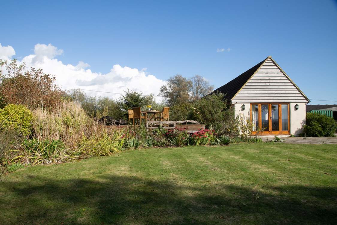 The garden is so spacious.