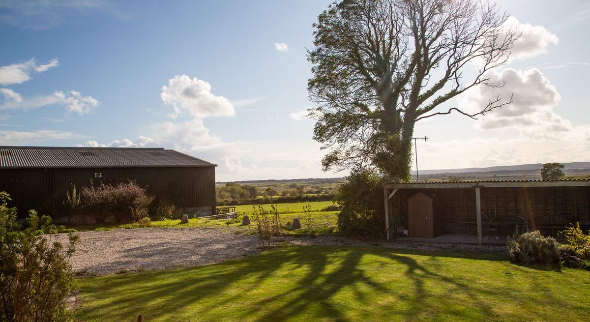 The open shed houses the table-tennis and room to store bicycles.