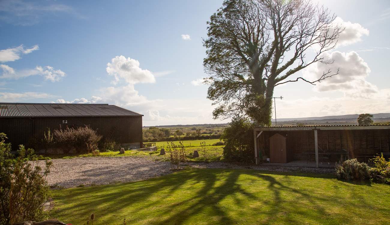 The open shed houses the table-tennis and room to store bicycles.