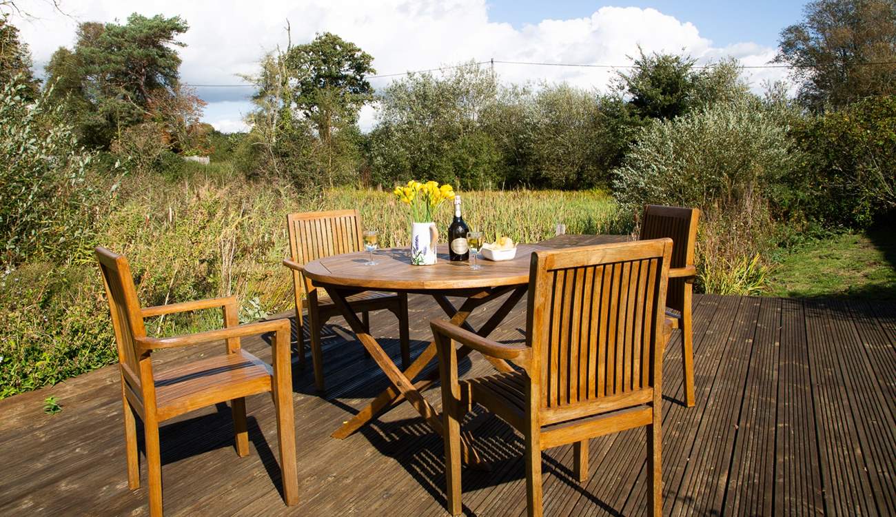 Overlooking the large wildlife pond.