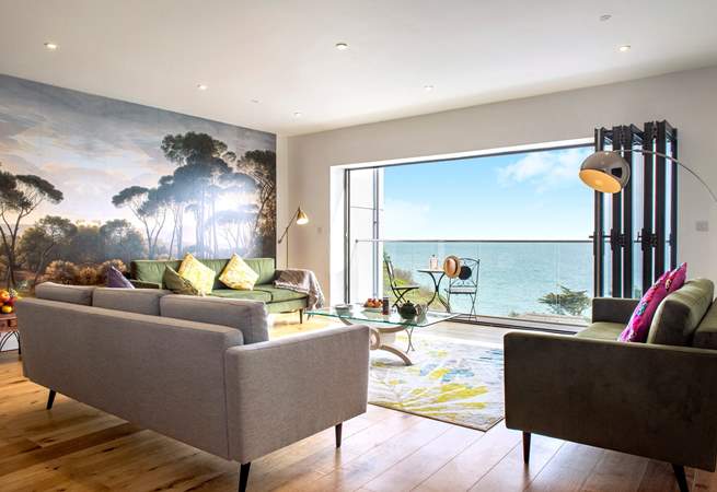 The open plan living-room is situated on the second floor to take full advantage of the view.
