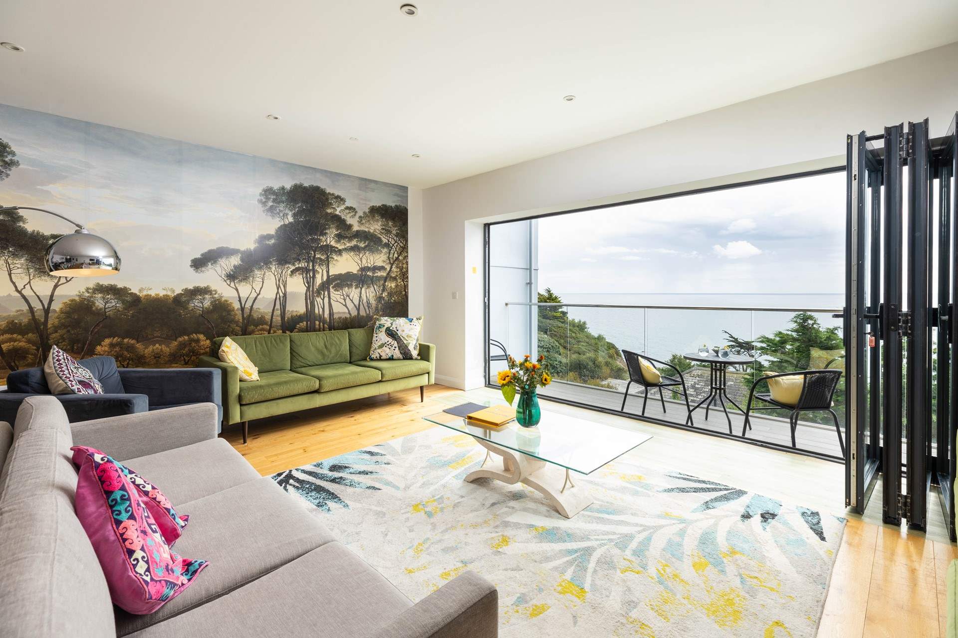 The open plan living-room is situated on the second floor to take full advantage of the view.