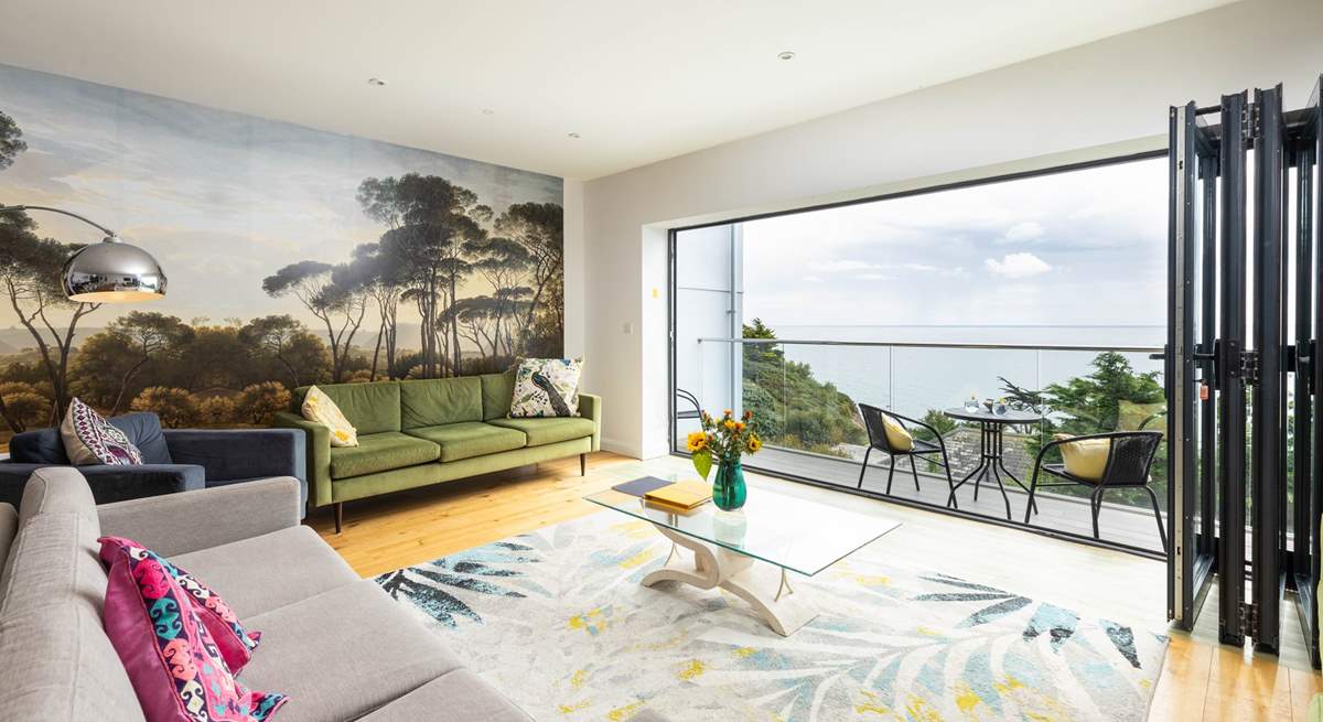 The open plan living-room is situated on the second floor to take full advantage of the view.