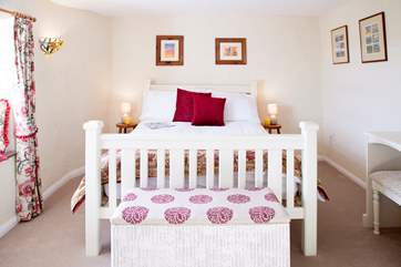 The main bedroom is at the front of the house and has delightful views of the countryside.