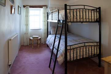 The bunk-beds are comfortable full size singles.