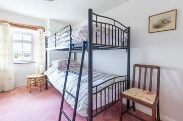 The bunk-beds are comfortable full size singles.