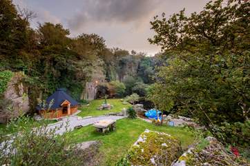 Just look at this striking setting! Complete with a fabulous BBQ hut.