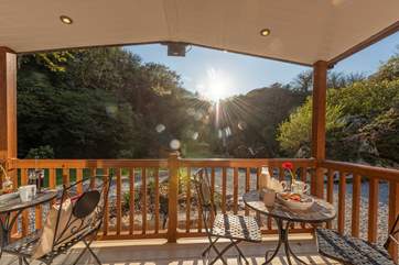 The deck provides the perfect place to sit back and relax with your morning coffee.